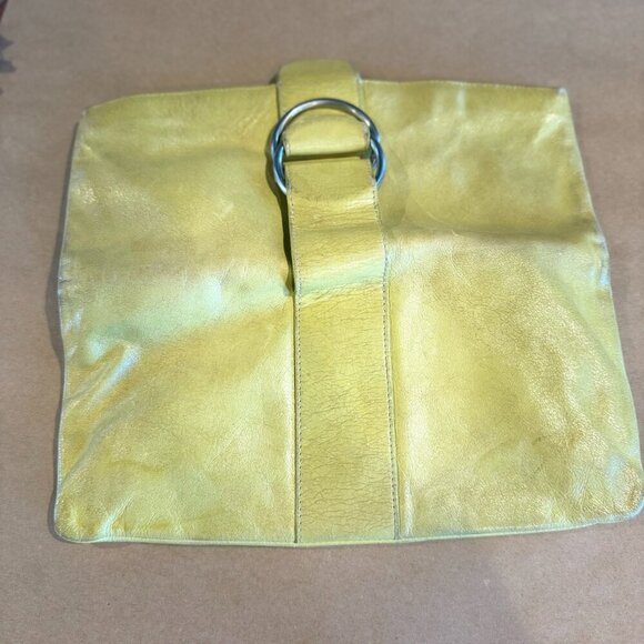 HOBO International Green Leather Envelope Foldover Zip Clutch - Picture 2 of 11